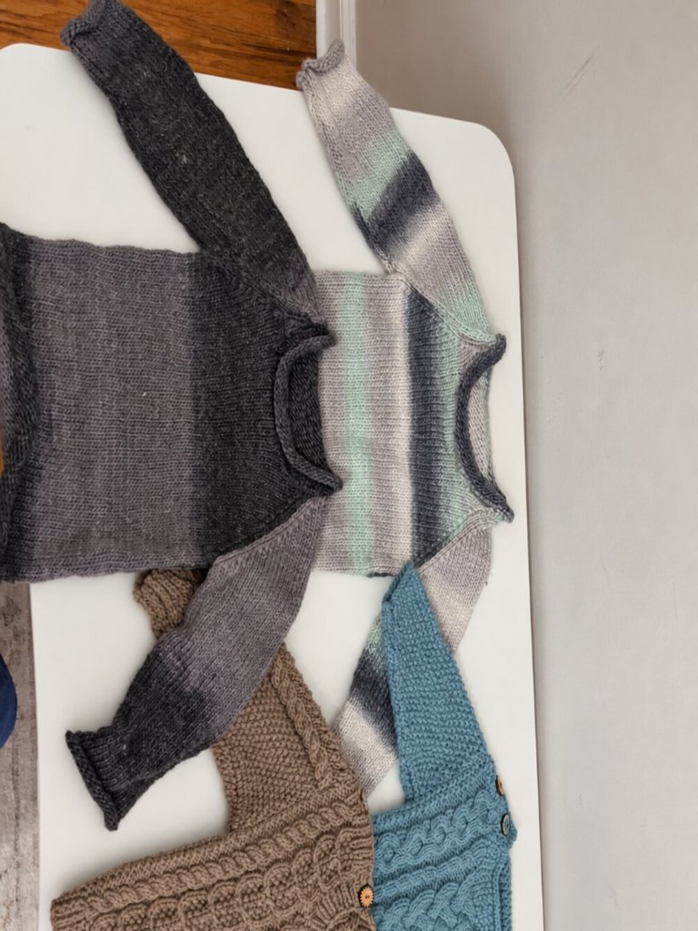 4 Handmade Knit Baby Sweaters 0–3 Months | Winter Bundle